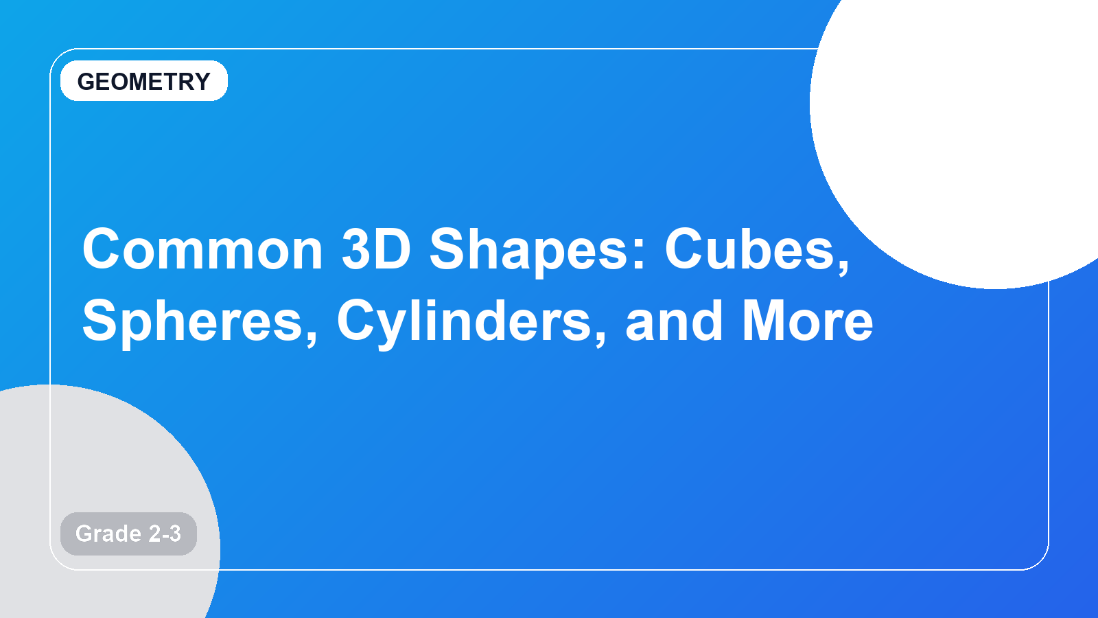Common 3D Shapes: Cubes, Spheres, Cylinders, and More
