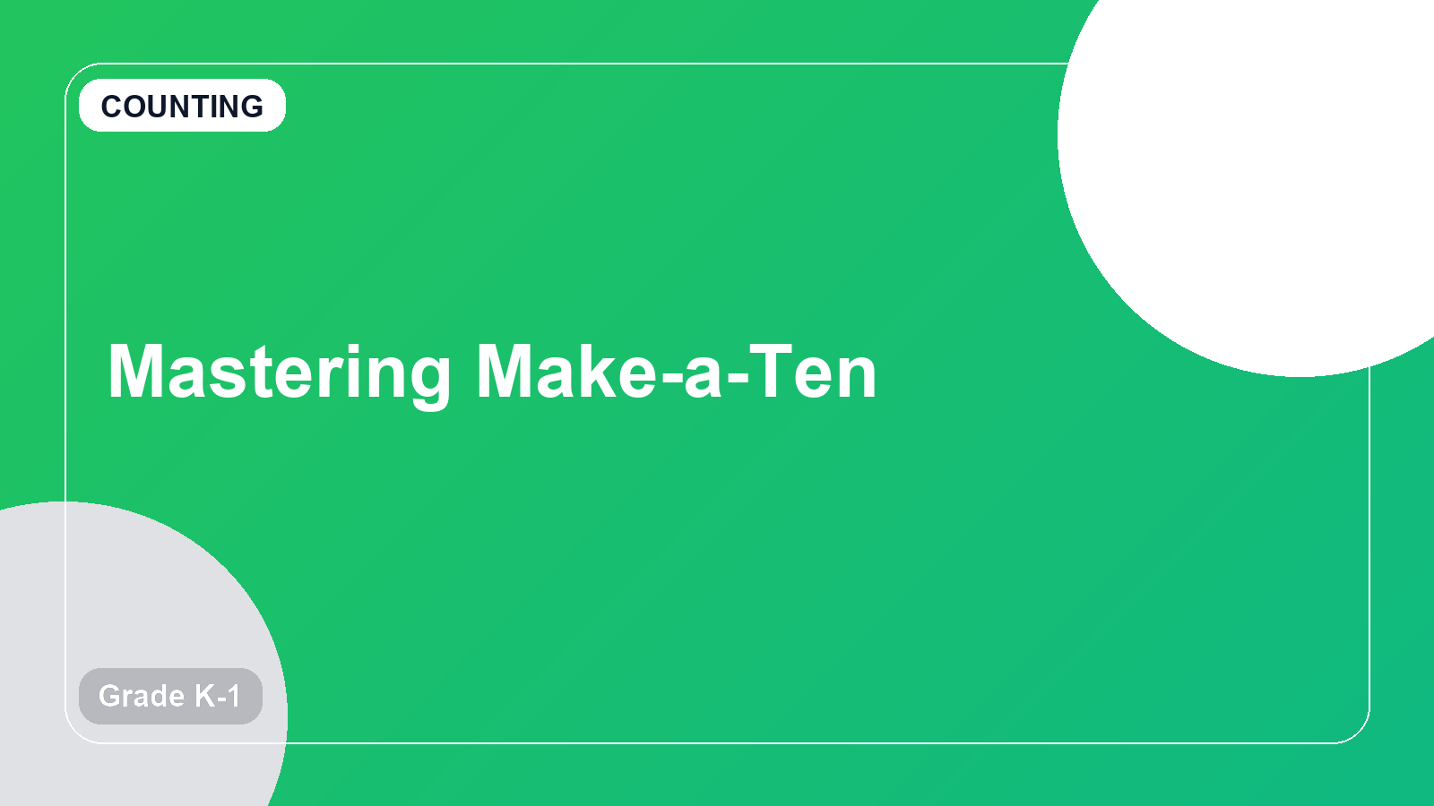 Mastering Make-a-Ten